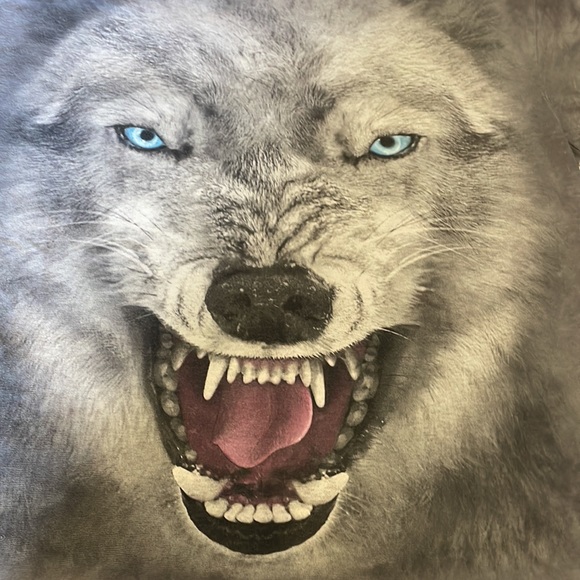 3DTees Boho Growling Wolf Tie Dye Graphic Tee - Picture 2 of 4